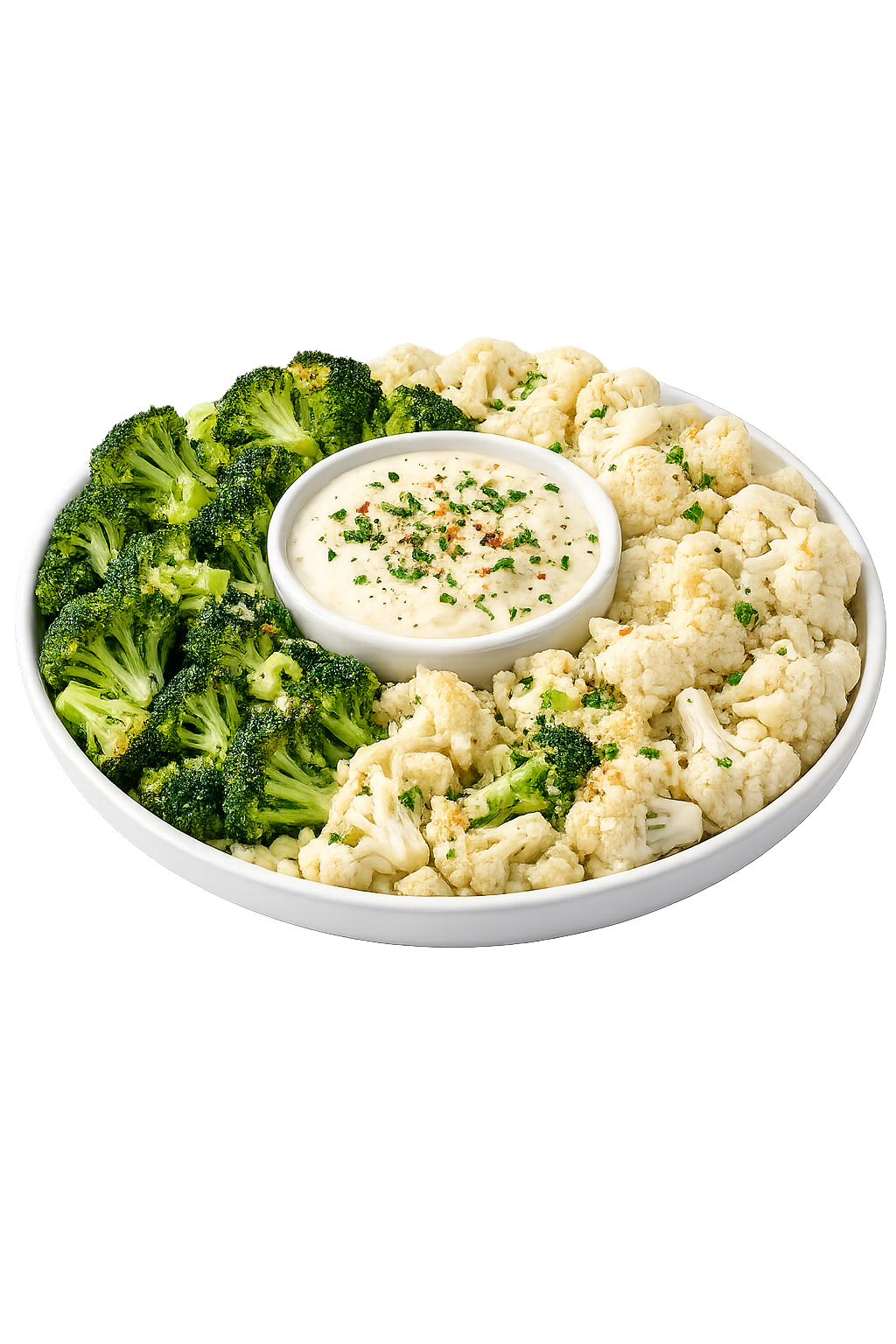 Log's Broccoli and Cauliflower Platter with Homemade Ranch Dip